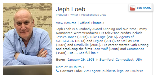 And now that I hear this news from Nobu's actor, Peter Shinkoda, about how the 4-time Eisner Award winning, 2-time Emmy Nominated, Peoabody Award-winning writer Jeph Loeb repeatedly said "Nobody cares about Chinese people and Asian people," I'm not surprised in the slightest.