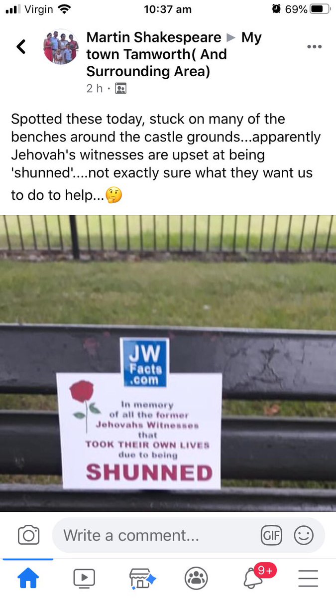 ShaltNotRepent's tweet photo. #WatchtowerVictimsMemorialDay
Local public areas, we got mentioned in a group, a good discussion has come from it
#TwoWitmessRule #jehovahswitness #WatchtowerVictims #ChildSexAbuse #ChildAbuse #suicide #raped #ChildRape #TwoWitnessRule #jehovahswitness #shunned #shunning https://t.co/6voTo2qmUh