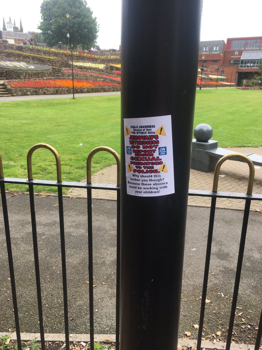 ShaltNotRepent's tweet photo. #WatchtowerVictimsMemorialDay
Local public areas, we got mentioned in a group, a good discussion has come from it
#TwoWitmessRule #jehovahswitness #WatchtowerVictims #ChildSexAbuse #ChildAbuse #suicide #raped #ChildRape #TwoWitnessRule #jehovahswitness #shunned #shunning https://t.co/6voTo2qmUh