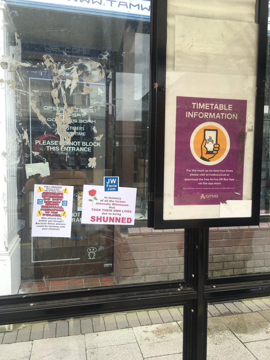 ShaltNotRepent's tweet photo. #WatchtowerVictimsMemorialDay
Local public areas, we got mentioned in a group, a good discussion has come from it
#TwoWitmessRule #jehovahswitness #WatchtowerVictims #ChildSexAbuse #ChildAbuse #suicide #raped #ChildRape #TwoWitnessRule #jehovahswitness #shunned #shunning https://t.co/6voTo2qmUh