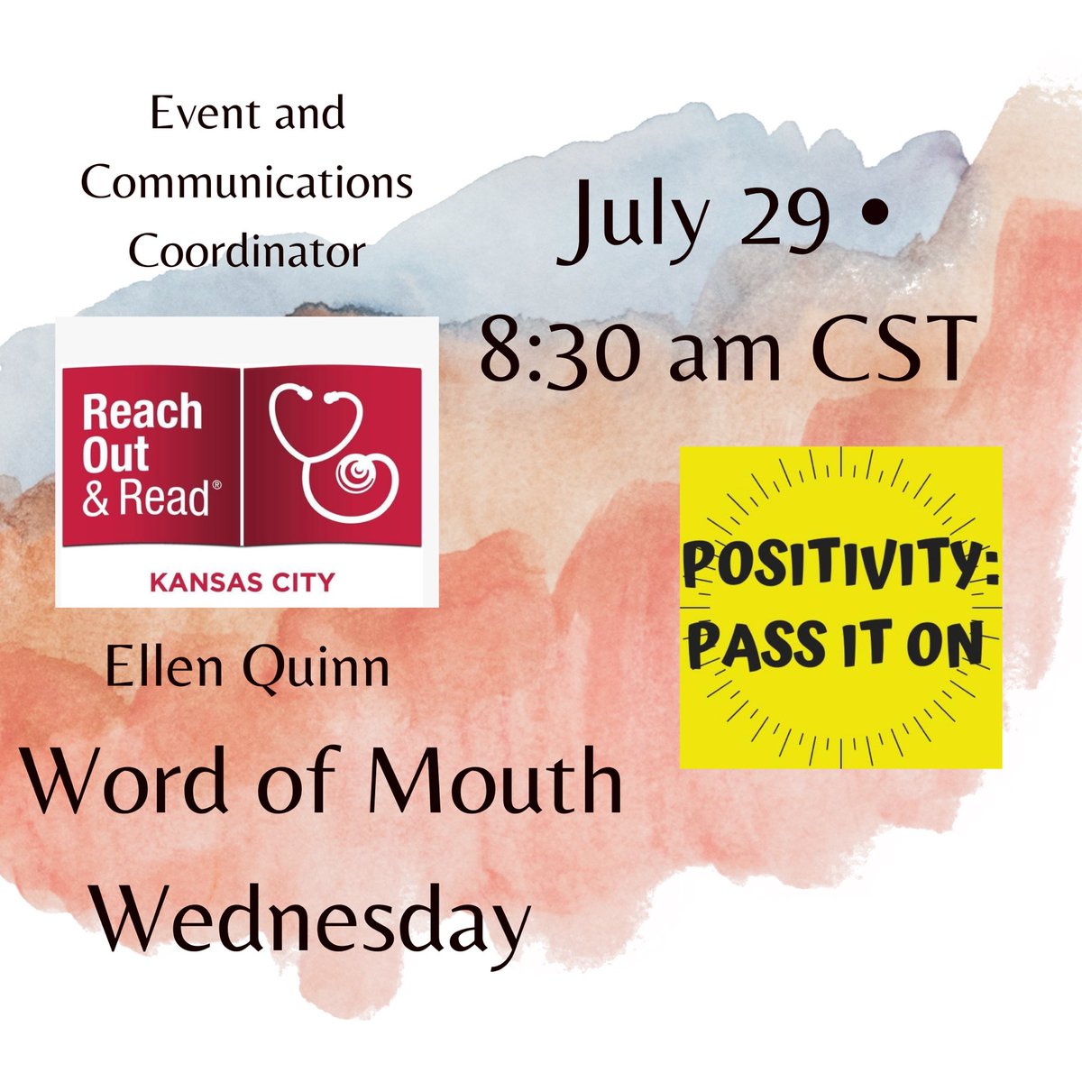 Word of Mouth Wednesday • 7/29 • 8:30 am CST. My special guest this week is @RORKC’s Event and Communications Coordinator, Ellen Quinn. Watch it here: youtu.be/vVrNDMTqcxY #positivitypassiton #womwednesday #reachoutandreadkc #readtogetherkc #reading #earlyliteracy #families