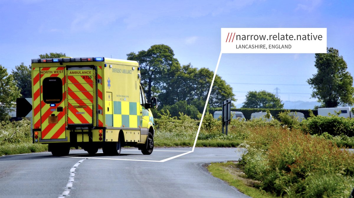 ambulance van at ///narrow.relate.native in Lancashire, England