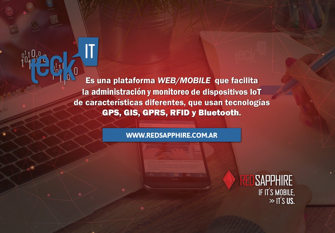 RedSapphireAR's tweet photo. ¿Conoces #Teckit ?
Es una plataforma #web / #mobile que facilita la administración y monitoreo de dispositivos #IoT de características diferentes, que usan tecnologías #GPS, #GIS, #GPRS, #RFID y #Bluetooth.
https://t.co/Dkx1FOg6qY
#Software #Tecnología #Soluciones #Servicios #App https://t.co/hQQDRqCHmt