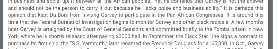 Fun Fact: the first ship ever used by the Black Star Line, the S.S. Yarmouth, was renamed after Black American icon Frederick Douglass. Just saying...