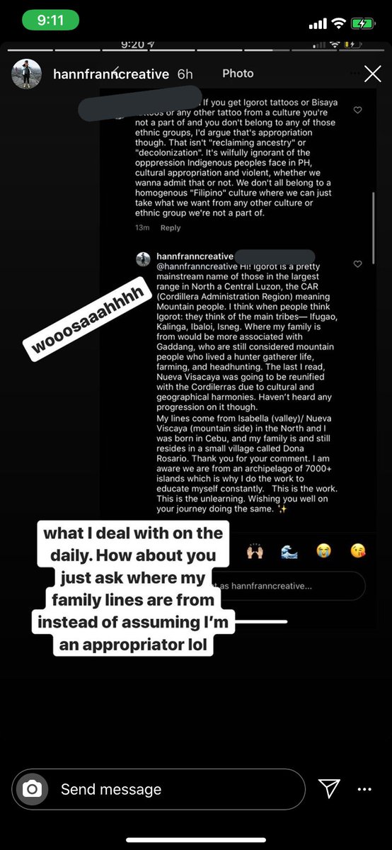 Anyway of course, she proceeded to go on the offensive, blast me on her story and say I blocked her (I didn’t). Embarrassing.