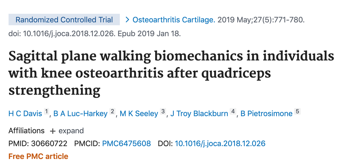GregLehman's tweet photo. When your targets may not be relevant - another study suggesting strength gains aren't the helpful variable when it comes to pain reduction in knee OA.  No difference in pain relief b/w those who got stronger and those that didn't

https://t.co/utTGrSMoDO https://t.co/grUyQRlijD