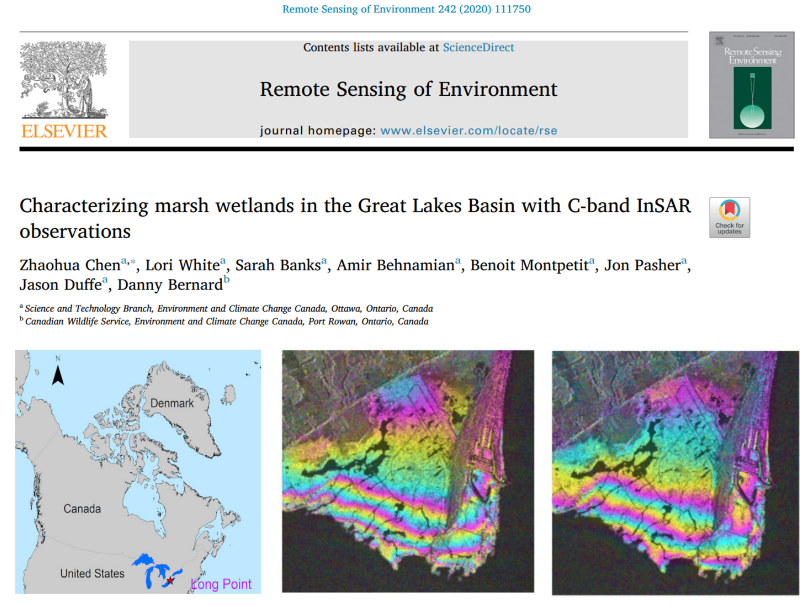 RsWetlands's tweet photo. #rswetlands paper of the day! Recently, Chen et al. explored the potential of using #Cband #SAR data to monitor #waterlevel changes using #InSAR analysis along the coast of the #GreatLakes.
#Wetlands #Marsh #Phragmites #RemoteSensingofEnvironment
https://t.co/Mh288ewjVV https://t.co/oSAtvcN0E4