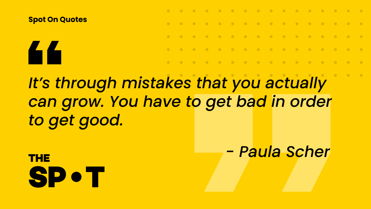 thespot_design's tweet photo. βItβs through mistakes that you actually can grow. You have to get bad in order to get good.β - Paula Scher #graphicdesign #creativequote #creativity https://t.co/ZWPWrYQpb6