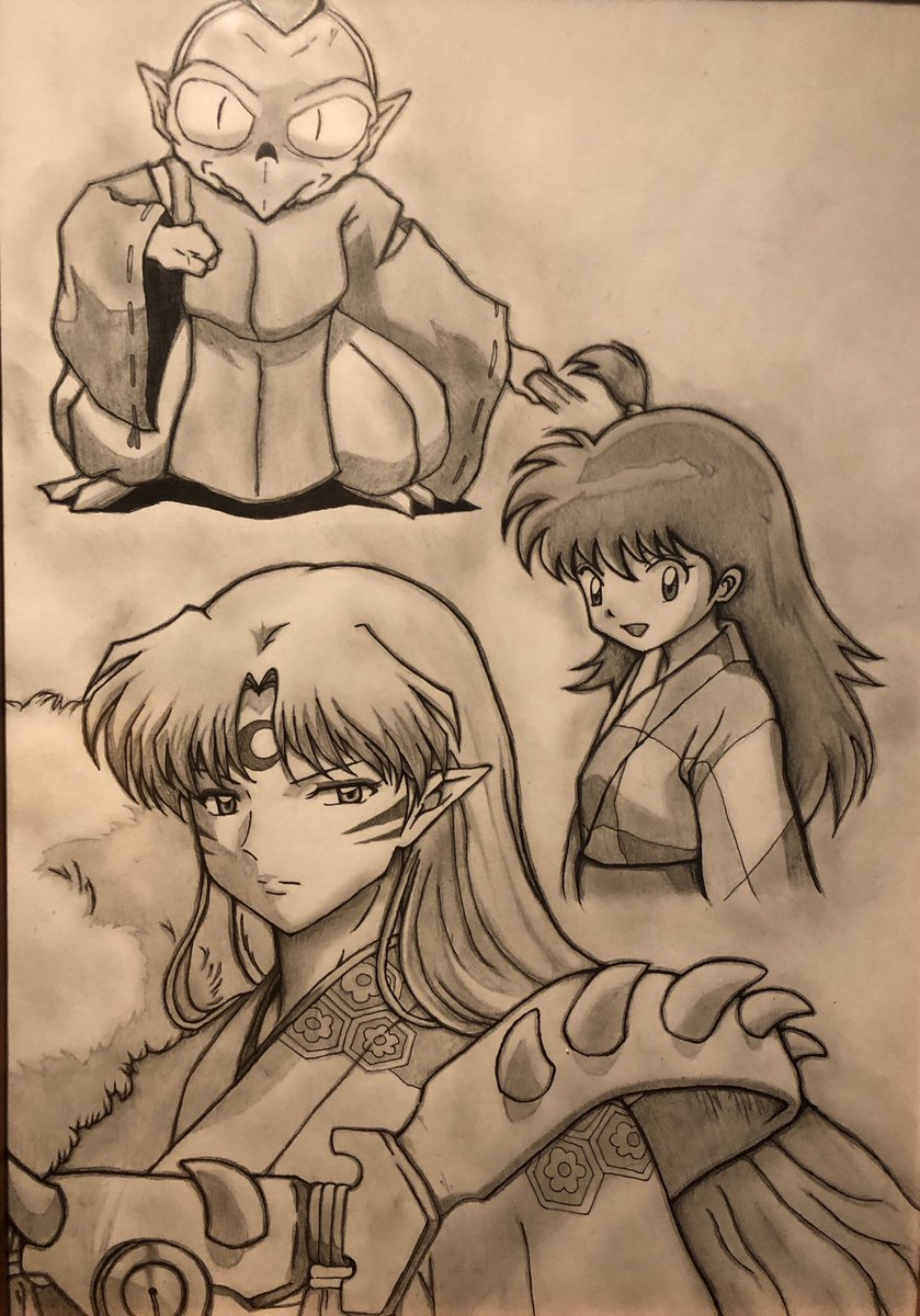 ズボラ 練習 犬夜叉の 殺生丸とりんと邪見 右上に阿吽描いてたけど上手くいかなくて削除 犬夜叉 殺生丸 りん 邪見 イラスト好きと繋がりたい お絵描き好きさんと繋がりたい アニメ好きな人と繋がりたい