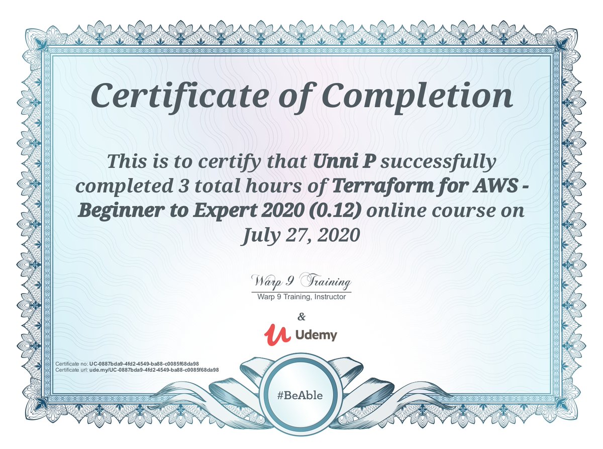 iamunnip's tweet photo. Terraform for AWS!
Thank you @AddamsTJ for this excellent course.
#terraform https://t.co/79LPzO3Tnb