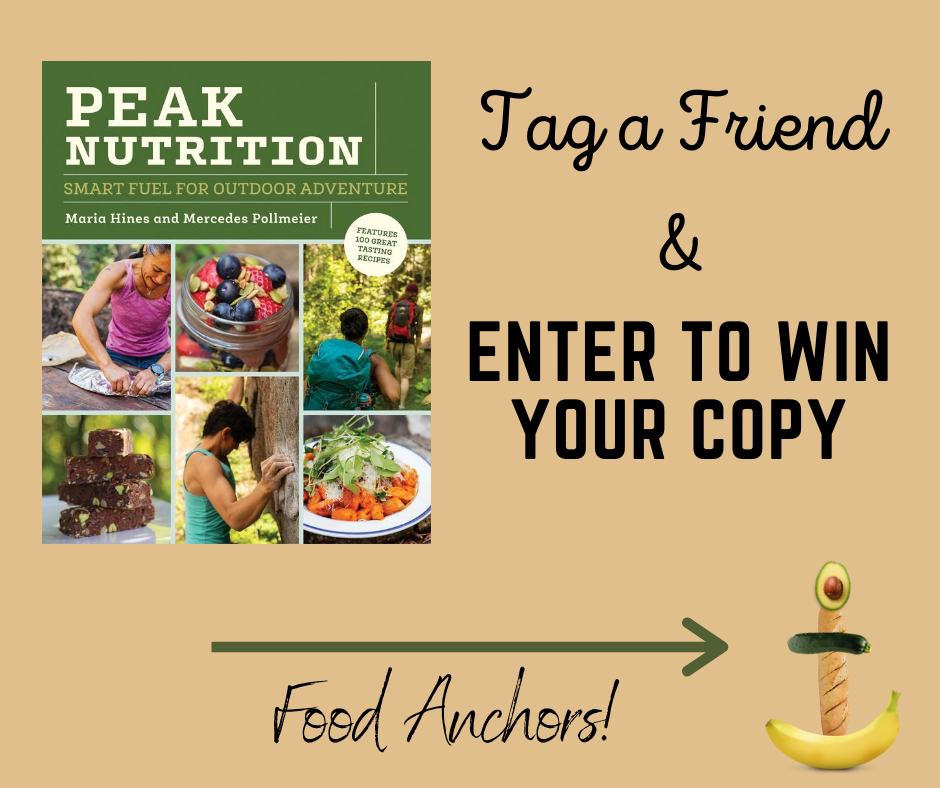 mojagear's tweet photo. Tag a friend on Moja Gear's Instagram for a chance to win "Peak Nutrition". 
How many food anchors have you incorporated into your life? 

Here is a quick peek into "Peak Nutrition", the rock climbing nutrition book by crushers coach Mercedes Pollmeier and chef Maria Hines. https://t.co/Y9flbpZLKH