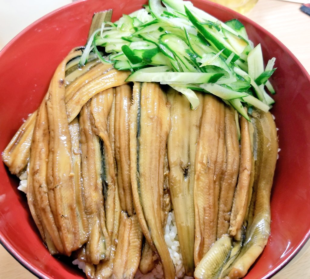 山添玉基 受験英語 小論文講師 スーパーで煮穴子のパックが売られていたので 一の丑から一週間経ったけれど暑気払いに思いっきり 穴子丼を堪能 うな丼のタレを水とみりんでのばして穴子を温める やわらかくなった穴子をご飯の上に並べて千切りきゅうり