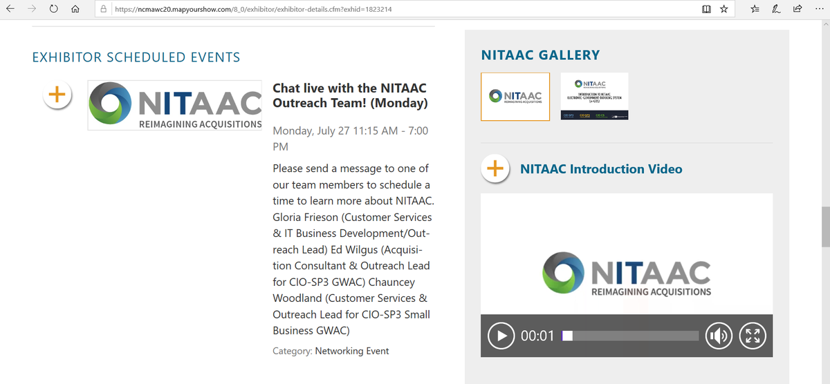 NIH_NITAAC's tweet photo. It's almost time! Chat with with NITAAC today during @NCMA #VirtualWC20. https://t.co/9HC8ZQYxZ5