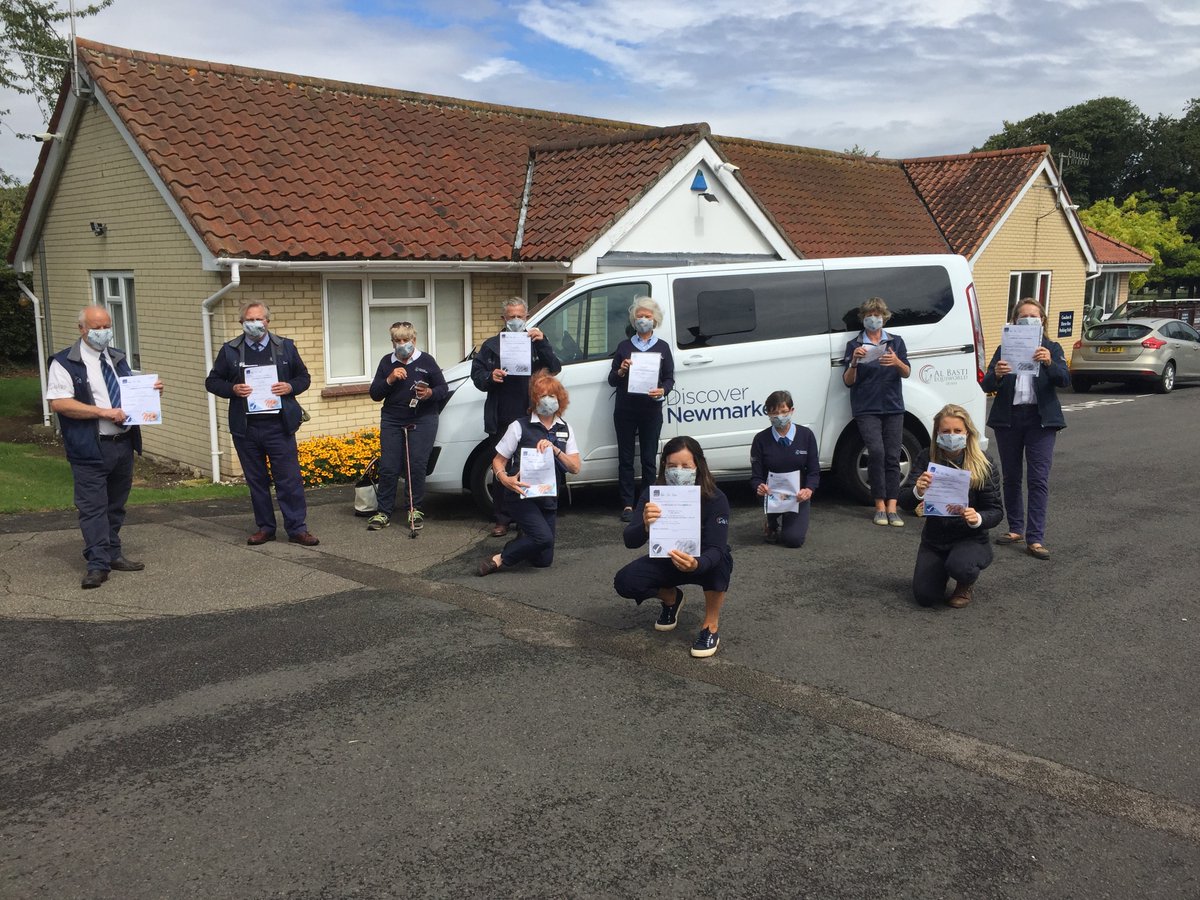 DiscoverNKT's tweet photo. Our Tour Guides are all ready for the re-opening of our tours programme. Check out their bespoke face coverings, kindly made by our team member, Emma.
They are proudly displaying their WorldHost Training Certificates in “Keeping Customers Safe (COVID-19)."
#weregoodtogo https://t.co/Cp2iMUnJpv