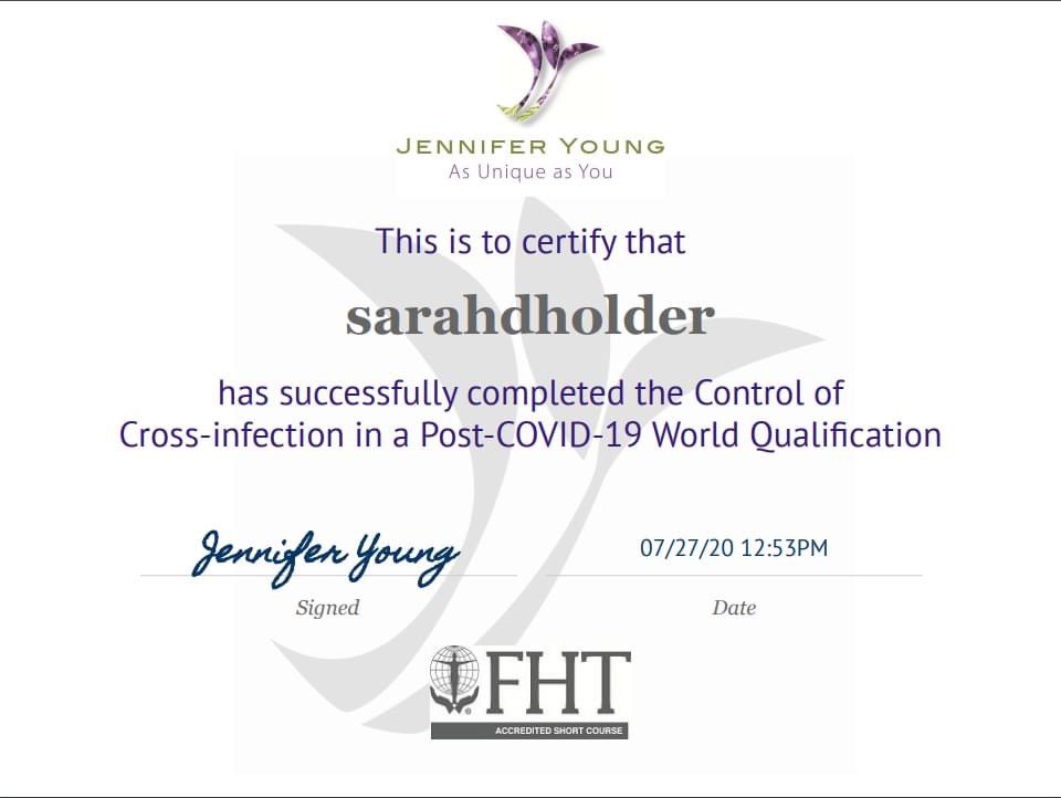 sarahshiatsu's tweet photo. Delighted to have completed this course on COVID-19 safety requirements while working in a therapy environment. https://t.co/y2alJE9laW