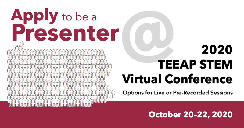 Share what you are doing with STEM. Apply to present at the TEEAP STEM Conference. Deadline to apply is July 30th @ teeap.org/present