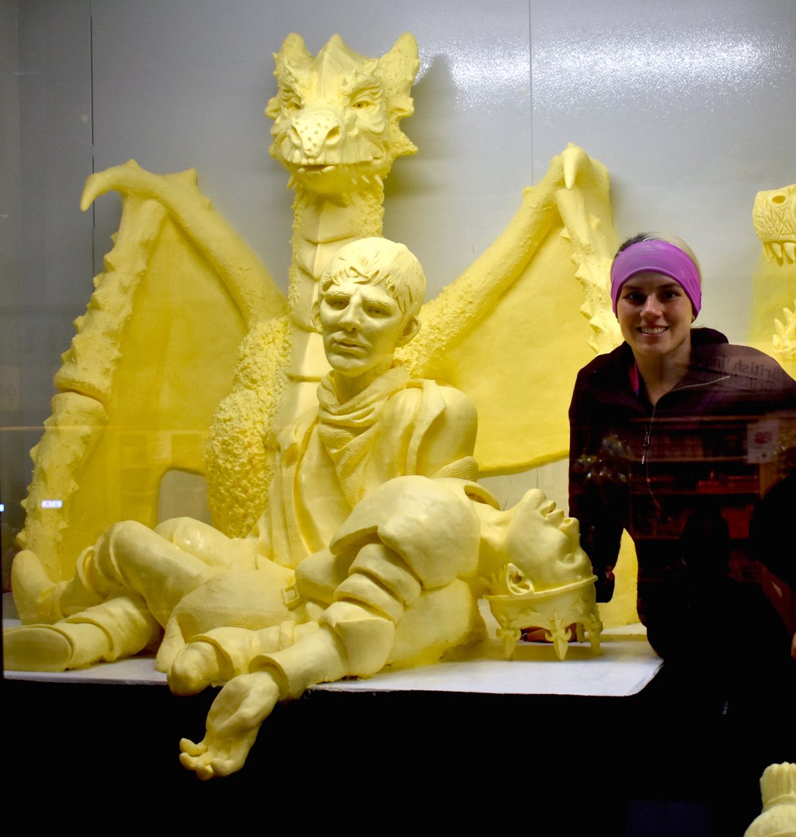First and last butter sculptures! 2013 and 2019. So grateful to work at the CNE as it has been an opportunity to lear how to sculpt. Butter is THE best medium. #butter #pokemon #Vaporeon #Merlin #Arthurian