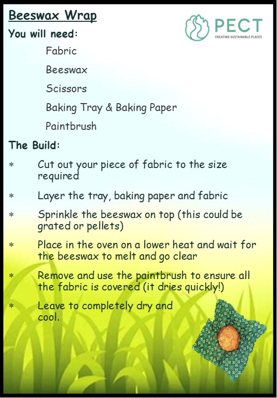 SustainablePECT's tweet image. Want to reduce #waste? How about making your own reusable beeswax wraps to use instead of clingfilm? Take a look at our handy guide and other #NaturesSchool activities online pect.org.uk/projects/natur…