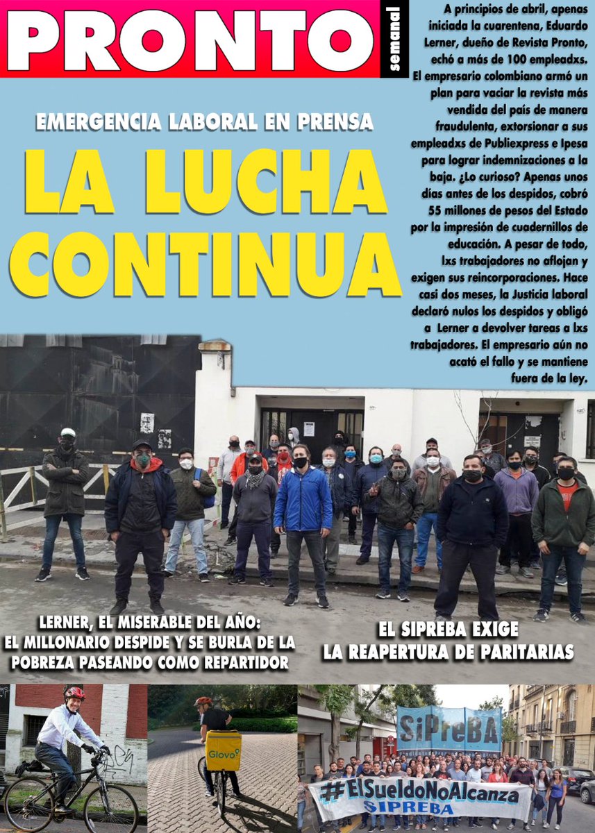 Revista Pronto en lucha tweet media