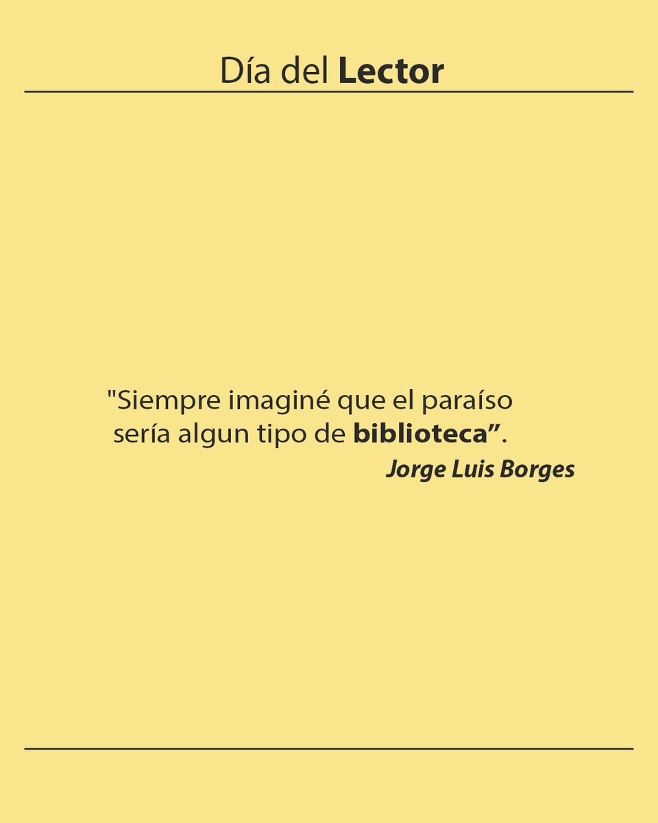 UCESVirtual's tweet photo. Hoy recordamos el nacimiento de Jorge luis Borges y celebramos, también, el día del lector.
Deslizá y conocé 3 frases de este escritor acerca de los libros y la lectura.
¿Cuál es tu frase favorita?
.
.
#UCESVirtual #Borges #Diadellector https://t.co/TNw3IOkCAd