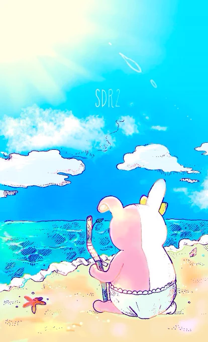 ワハ〜  #絵を彩度100にすると超派手 