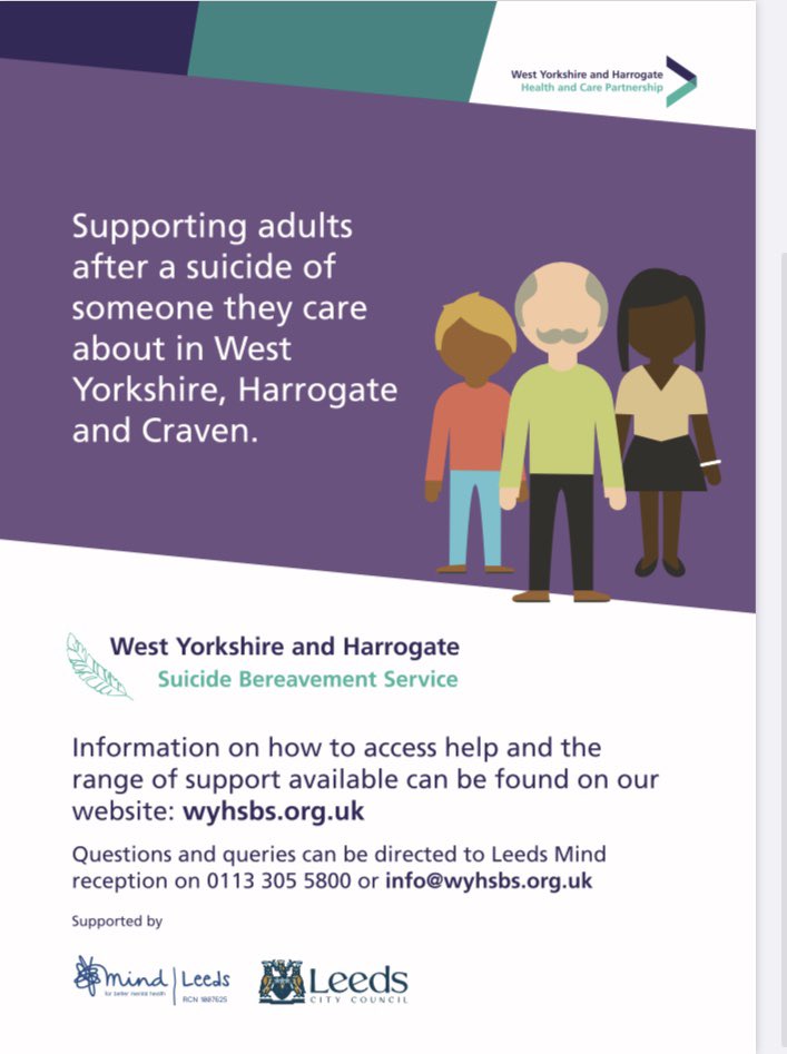 NESTLeeds's tweet photo. #Suicide is a difficult thing to talk about. People bereaved by suicide are at higher risk of taking their own lives as a consequence. It’s so important to know where to get #support 💜 see @LeedsSBS for more info 
#bereavementbysuicide #leeds #SuicideAwareness https://t.co/EXyBIAB0xK