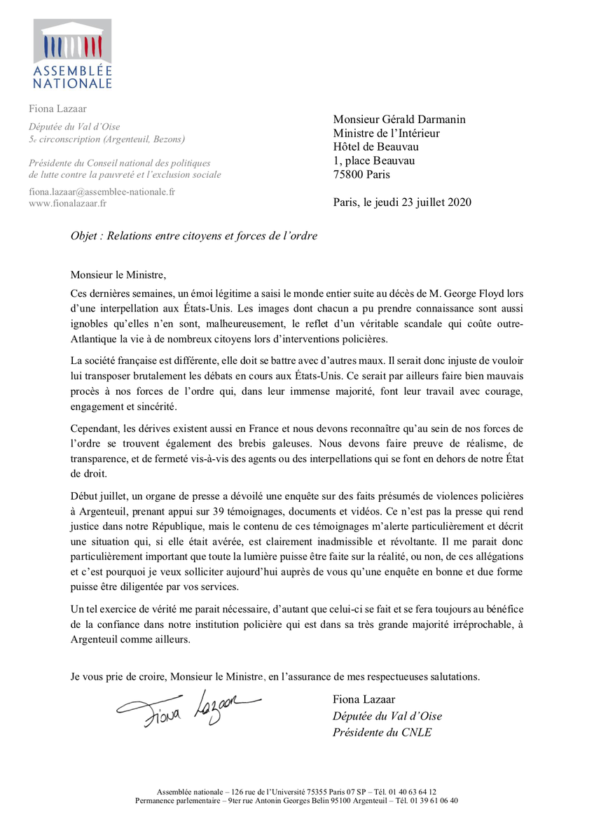 Fiona Lazaar On Twitter Suite A L Article Streetpress J Appelle A Ce Que Toute La Lumiere Soit Faite Sur Les Allegations De Violences Policieres A Argenteuil Cet Exercice De Verite Se Fait Toujours