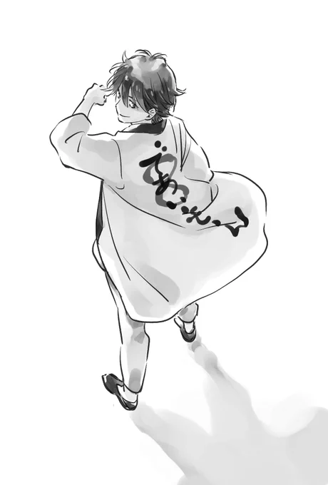 #モノクロにするとカッコ良く見える魔法がかかる 

?
#であいもん
#だいぶ前の絵 