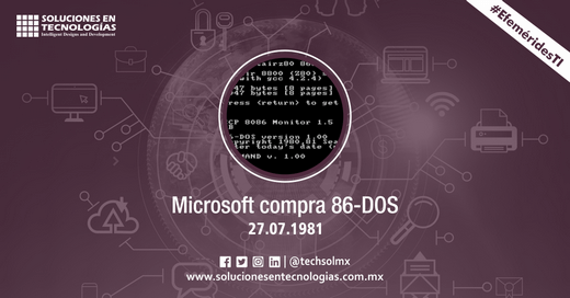 techsolmx's tweet photo. Un día como hoy (27/07/1981): Microsoft compraba 86-DOS por US$50.000 Seattle Computer Products, al cual renombra como MS-DOS y lo licencia a IBM para ser utilizado en su PC https://t.co/X03rqGL4wu
#SomosSoluciones #EfeméridesTI #Microsoft #86DOS #MSDOS #SeattleComputer #IBM #PC https://t.co/KMyL5fcccc