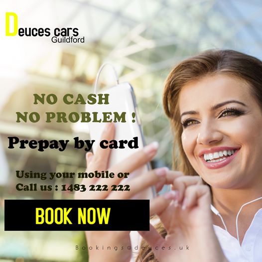 Pay in advance with a credit/debit card.
All Major Debit/Credit #Cards Accepted as well as Apple Pay & Google Pay!
deuces.co.uk  Call us now: 01483 222 222 
#guilford #taxi #cashless #wokingTaxi #luxury #cardpayment #lifestyle #England #deucescars #guildfordtaxi