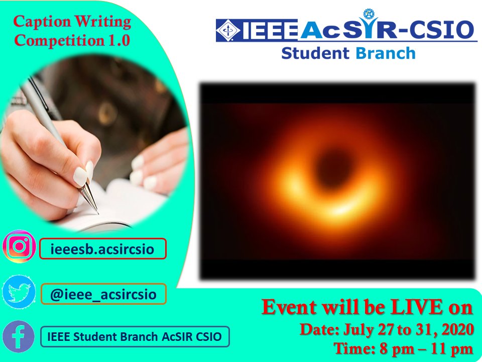ieee_acsircsio's tweet image. Caption Writing Competition is live!!!   
Please read the Instructions carefully. 
#IEEE #AcSIRCSIO #CSIO #Writers #caption #Science #Technologies #WritingCommunity 
@IEEEorg @ieee_acsircsio