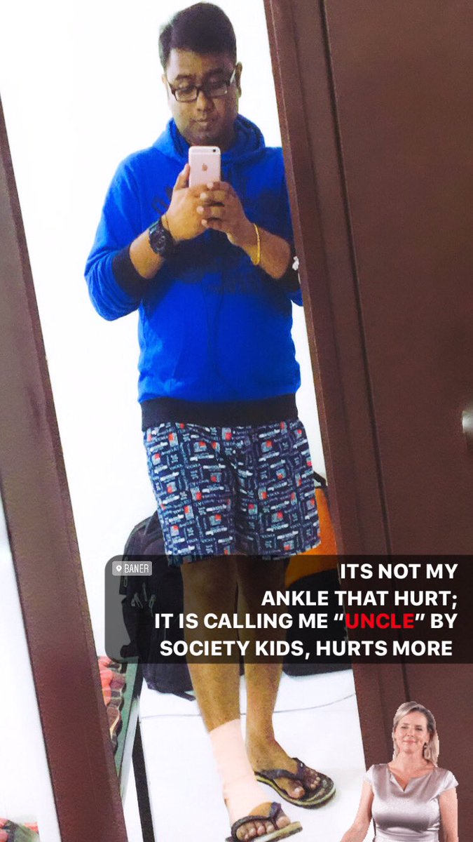 AbhijeetHashtag's tweet photo. This is the result of -
1- not playing badminton since 10 years
2- not exercising since inception
3- get fervent by watching kids playing badminton 😃😀

#Neverdothis #Brokenankle #Pune https://t.co/XVTt8adS8e