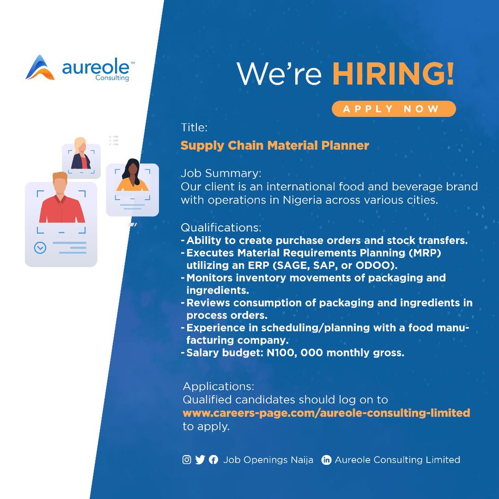 job_openings_ng's tweet photo. Job vacancy available ๐๐ป๐๐ป
-
-
#employmentopportunities #graduate #recruiter #vacancy #HRmadam #coronavirus #bbnaijalockdown2020 #MondayMotivaton #mondaythoughts https://t.co/9NgQwqhsRd