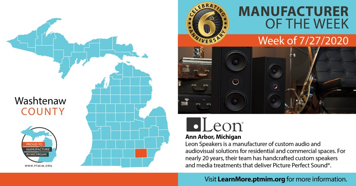 Proudtomfrinmi's tweet photo. .@GovWhitmer @SenStabenow @SenGaryPeters Our Featured #Michigan member company is @LeonSpeakers in @WashtenawCounty! https://t.co/PQ5zove9CW #ManufactureSmarter #6YearMember #customcrafted #PicturePerfectSound https://t.co/KVhsKOcTZF