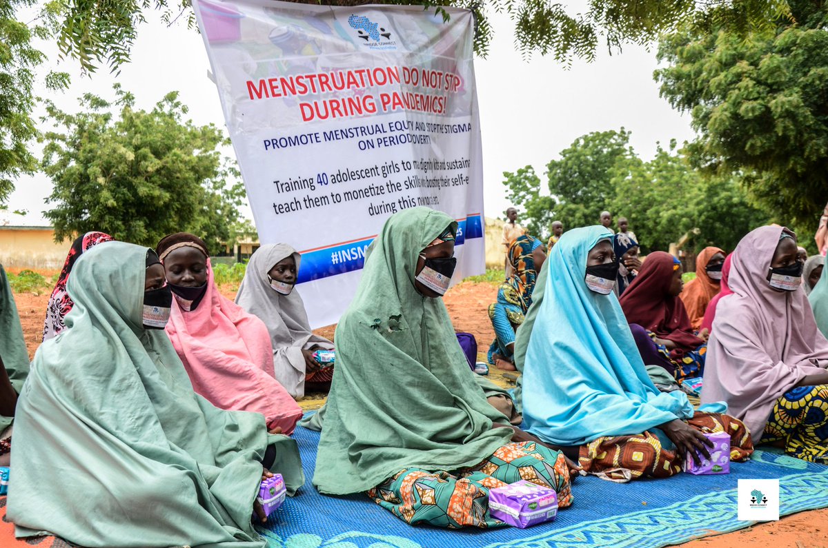 Menstruation do not stop during pandemics! Girls need the knowledge, tools and resources to keep safe and lead healthy lives. Our team spent the most of last week through the weekends training 42 adolescent girls and women on how to manage their menstrual health in Kano #INSMarke