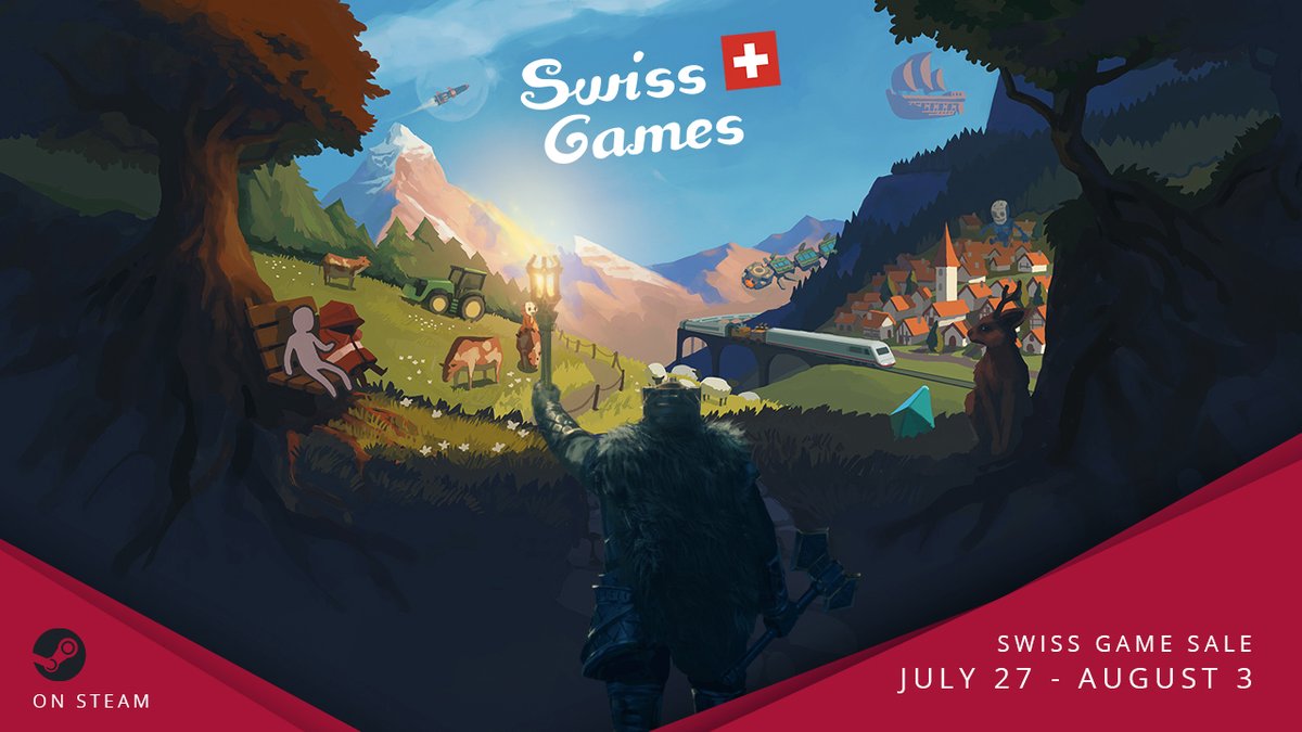 In celebration of #Switzerland’s anniversary, a selection of great #SwissGames titles is on SALE! From now on until the 3rd of Aug. Check out some well-known titles, as well as indie-💎 - and don’t forget to wishlist some highly anticipated ‘coming-soons’! bit.ly/30MuYRE