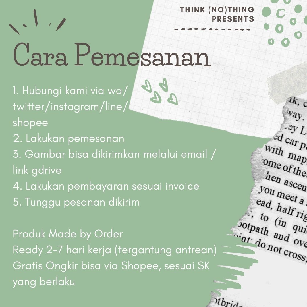 ThinkNothing_'s tweet photo. Untuk pemesanan ikuti langkah langkah berikut ini ya 👇 https://t.co/j9uMEGYUEU