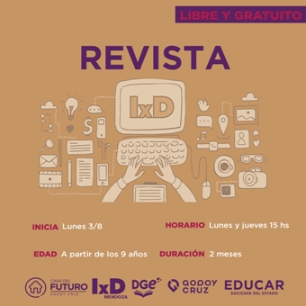 MzaDGE's tweet photo. 📣Infinito por Descubrir propone nuevos talleres para el mes de agosto

💻100% online y gratuitos.
💻Orientados a chicos y jóvenes de 6 a 18 años. 
💻Se desarrollan en #GoogleMeet con inscripción previa.

🤖https://t.co/3gh1Xzv02r #IxD #Mendoza https://t.co/t2kABb1qPT