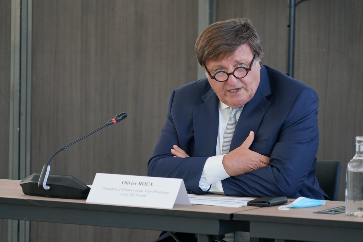 Olivier Roux, président de l'<a href="/UNIMEV_FR/">UNIMEV</a>, souligne le rôle économique joué par l'ensemble du secteur #événementiel : "Nos retombées économiques représentent, en direct et en indirect, 40 milliards d'euros chaque année".
