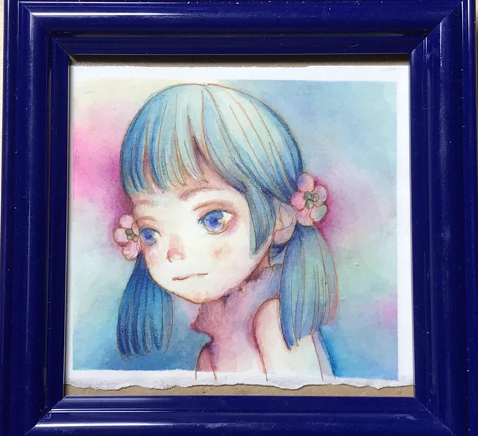 1枚目ミジェロ水彩、エコライン、色鉛筆 完成
2枚目ミジェロ水彩 水干絵具 岩絵具 アルシュ 途中
4枚目ミジェロ、水干絵具、岩絵具青口白緑用のラフ

スランプなので元々持っていた水干と
1色だけ買った岩絵具を試してみることに
膠はパステルみたいで相性良い
日本画もどき😅
おやすみなさい😴 