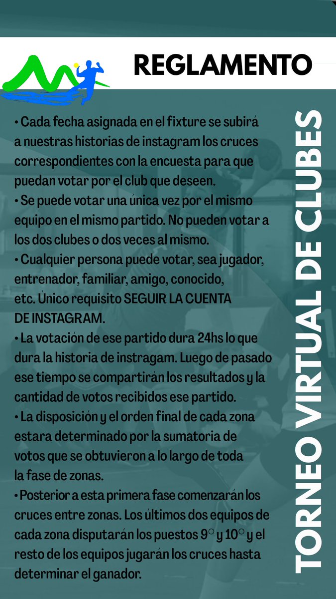 HOY 14HS ARRANCA EL TORNEO VIRTUAL 🤾‍♂️🥅🤾🏼‍♀️
❕ Leer bien el reglamento para votar ❕
➡️ Seguí nuestro Instagram así podes votar: <a href="/as/">𝅙</a>.lagos