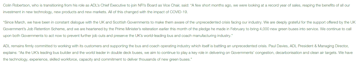Falkirk-based bus manufacturer Alexander Dennis has confirmed it is restructuring because of the #Covid crisis - putting up to 650 jobs at risk across the UK.