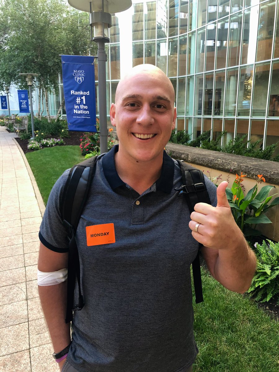 BrettHoffland's tweet photo. Final stretch!
Starting my final cycle of chemotherapy today in the fight against testicular cancer.
Wouldn’t be smiling so big if it weren’t for all the love and support from everyone, so thank you!
#HoffStrong #CancerWeak https://t.co/n9UqWYAP5G