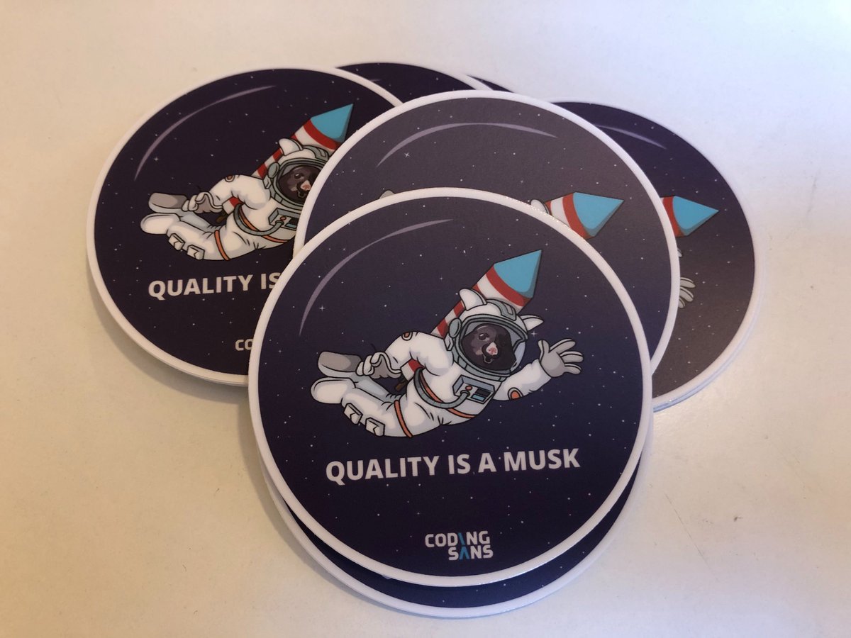codingsans's tweet photo. Hey @SpaceX and @elonmusk. Shall we send over some of these stickers? https://t.co/pjOFfe8EDV