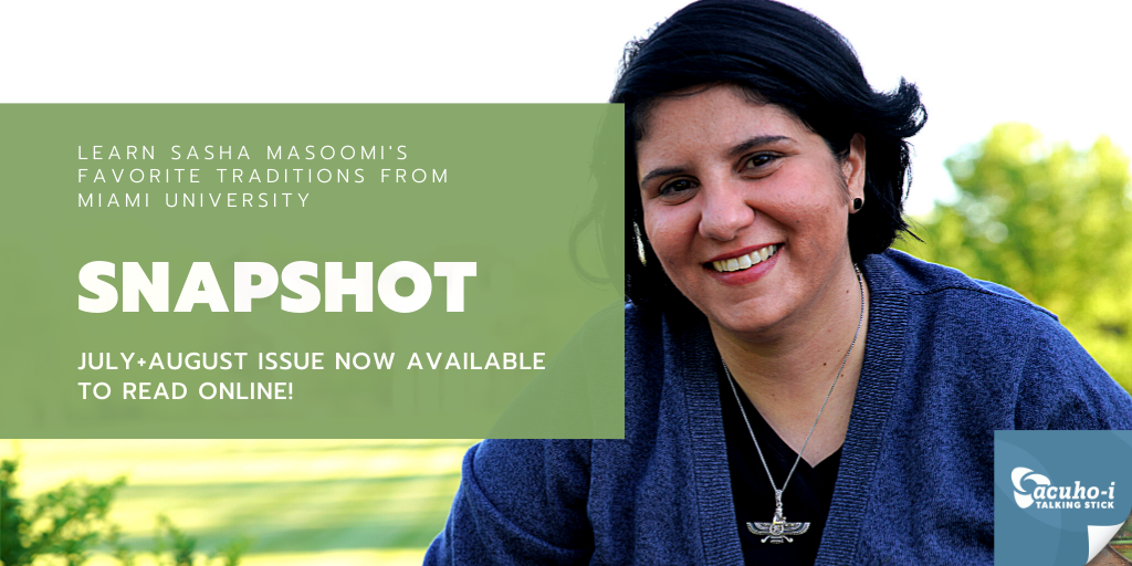ACUHOI's tweet photo. "Don't step on the seal!" and other good advice from @miamiuniversity's Sasha Masoomi in the latest Talking Stick "Snapshot" profile. https://t.co/mfi2oM016Q https://t.co/GjnD9qbqFi