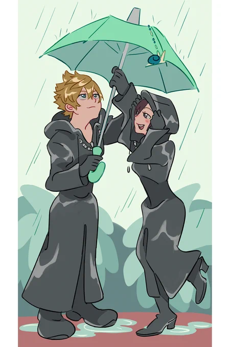 Caught in the rain but you've got your trusty keyblade umbrella☔️

and yes, Roxas accidentally bequeathed Axel 