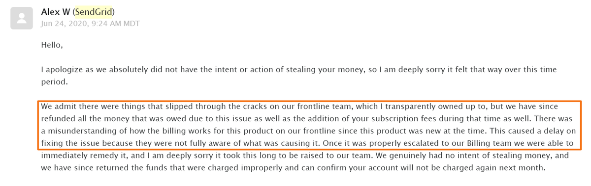 MoriyaKassis's tweet photo. When @SendGrid admit to still your money. Worst service ever. Stay away and don't ever use their product https://t.co/tn5kmjIz4B
