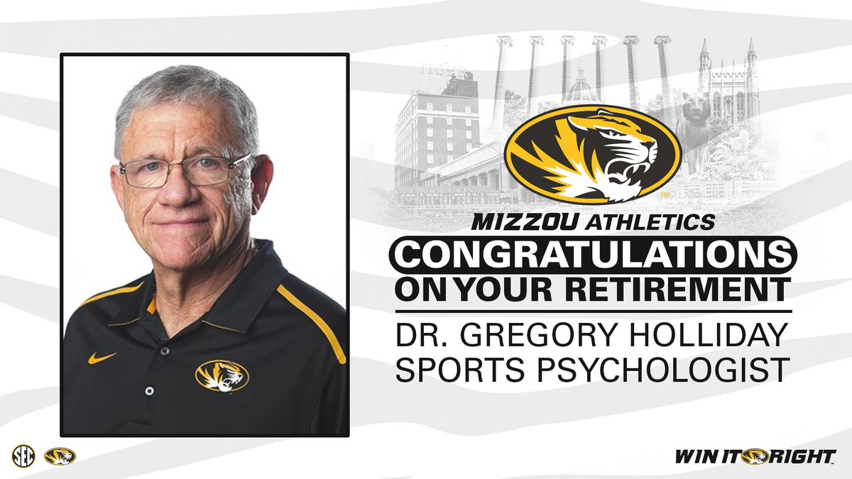 MizzouAthletics's tweet photo. Heartfelt. Genuine. One of a kind. 

Thank you for leaving an indelible mark on everyone who came through #Mizzou Athletics.  

Congrats on your retirement Doc Holliday! 

#MIZ | #ShowMe 🐯 https://t.co/k4rvoTSWe9