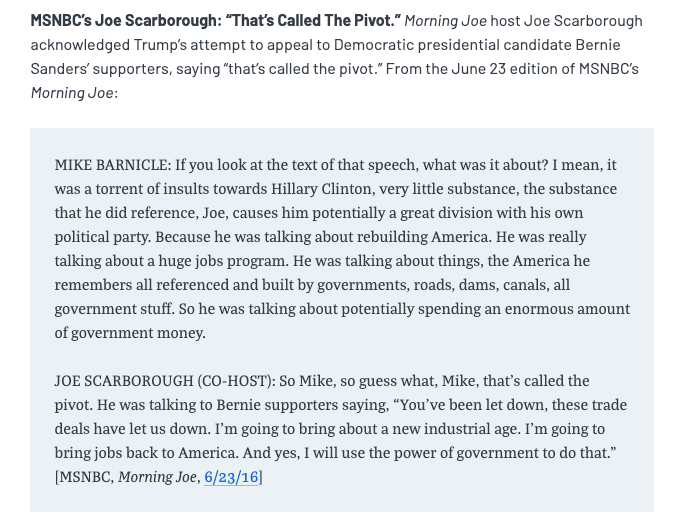 After delivering kind of a rambling anti-Clinton speech, MSNBC and CNN fell over themselves to talk about how presidential he looked.