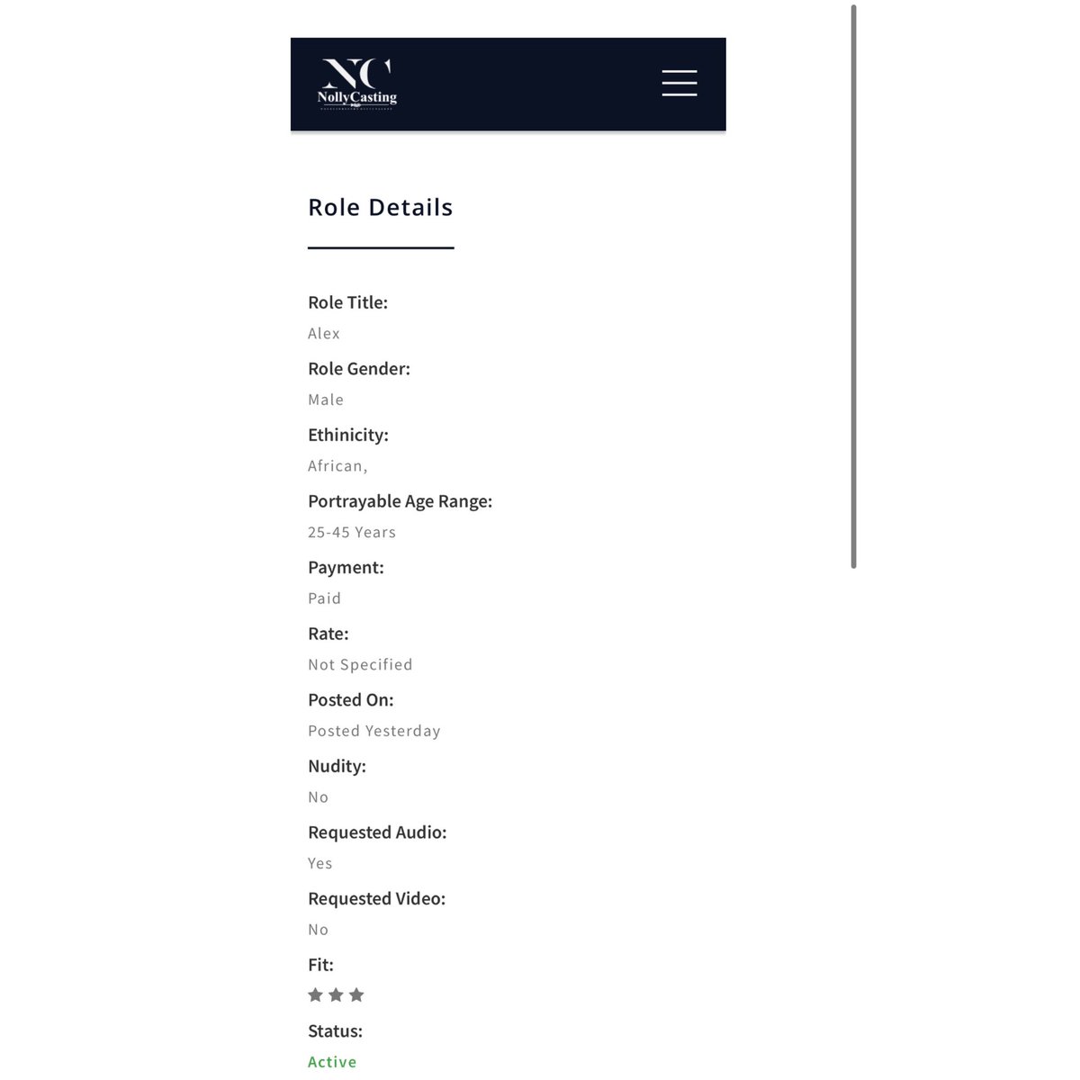 Nollycasting's tweet photo. Hurry now and apply for the new role  posted on  https://t.co/fXhBCufi1v! https://t.co/Y2thmRFQZE